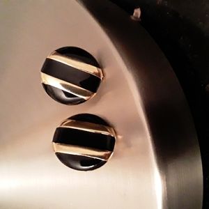 🧨2/$15 80s Earrings- Black/Gold